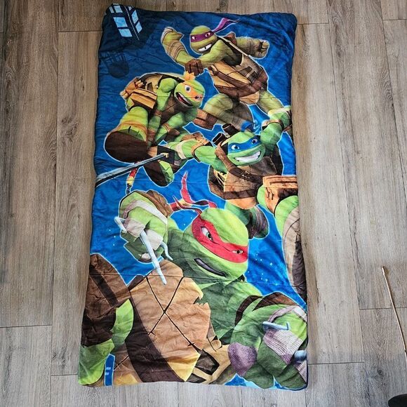 Nickelodeon Teenage Mutant Ninja Turtles Kids Zipper Sleeping Bag Blue 54"x30" - Picture 3 of 8
